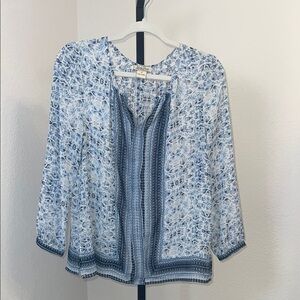 Lucky Brand Blue Patterned Women's Top‎